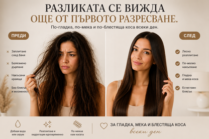 2 в 1 четка  за лесно разресване